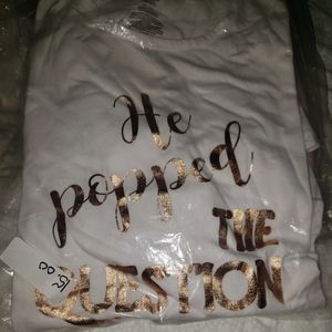 White and gold engagement tshirt gown